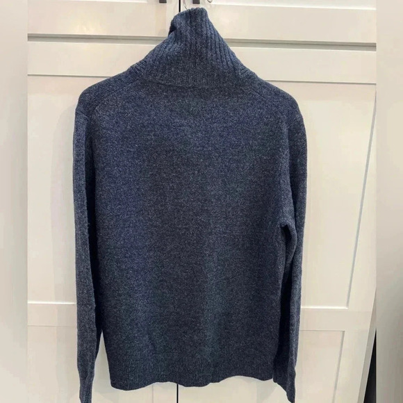 J. Crew Men's Lambswool Shawl-Collar
Pullover Sweater Marled Indigo Slim Large - Picture 2 of 11